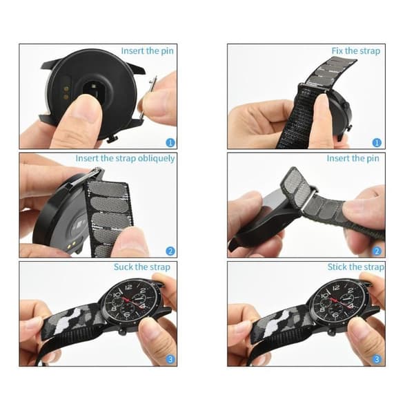 【03】4-pak Garmin Armbånd 22mm Nylon 30