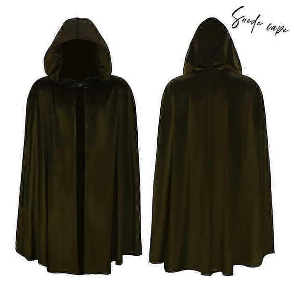 Middelalderlig fløjlskappe med ruskindskant Halloweenkappe Middelalderlig fløjlskappe red one size
