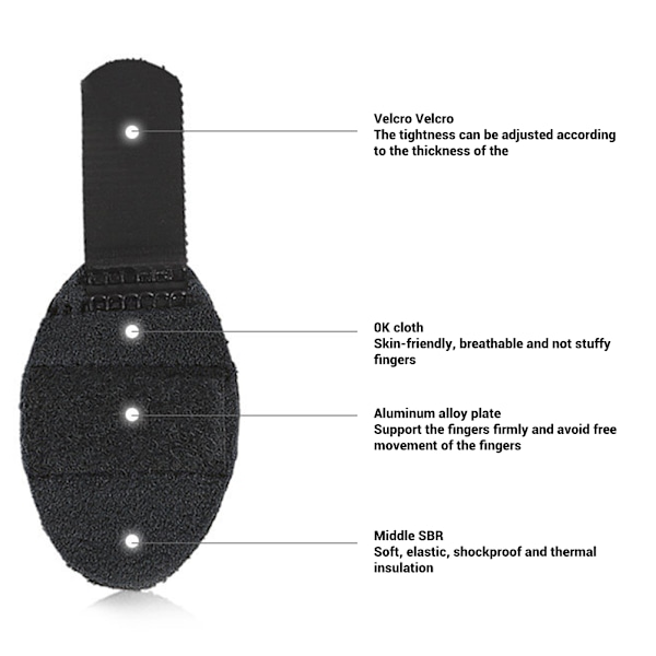 3D Andningsbart Tyg Finger Splint Finger Stabilisator Stöd Wrap Rätare