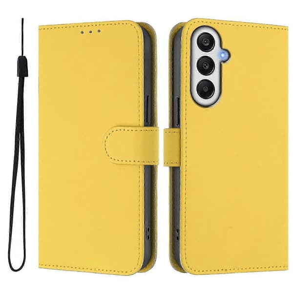 Til Samsung Galaxy A55 5G Cover Solid Farve Pung Læder Telefoncover med Rem - Citron -XN Multicolor Lemon