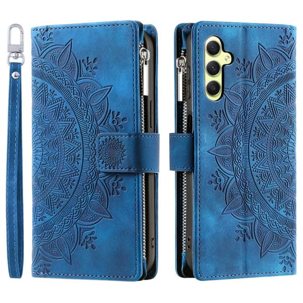 【03】Samsung Galaxy S26 5G Case Leather with Multiple Card Slots Blå