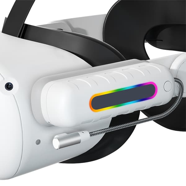 【03】Kompatibel med Oculus/Meta Quest 2 og Quest, Elite Strap-oplader, 5000 mAh hurtigopladning og forlænget batteri i 2 timer