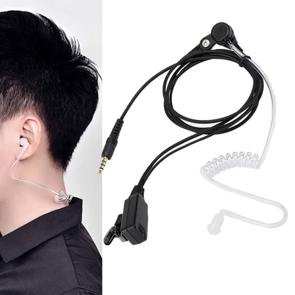 PPT Walkie Talkie Headset Øretelefon Luft Transparent Rør 3,5 mm Øretelefon Passer til 1s
