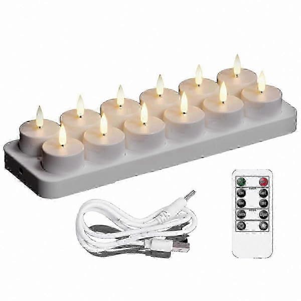 12-pack uppladdningsbara LED-värmeljus för heminredning och evenemang