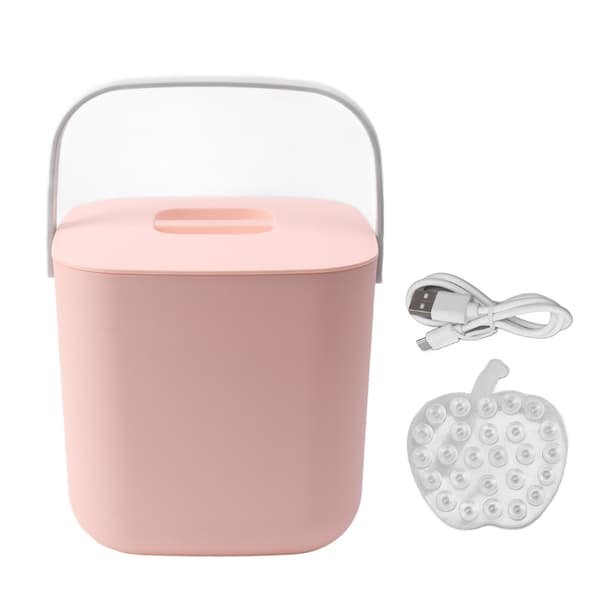 【03】Mini diskmaskin 18W 8.5V 2A 2000mah Bärbar bänkdiskmaskin för disk Frukt Grönsaker Rosa