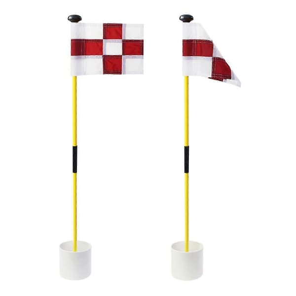 Baghave øvelse golfhul stang flag kop pind foldbar putting flagstang hvid White Red