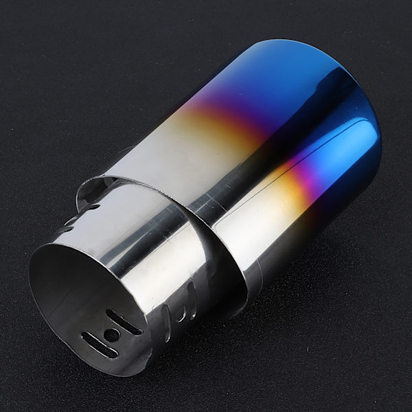 Rustfri stål bil modificeret udstødning tip lyddæmper rør baghale titanium blå 62mm / 2.4in