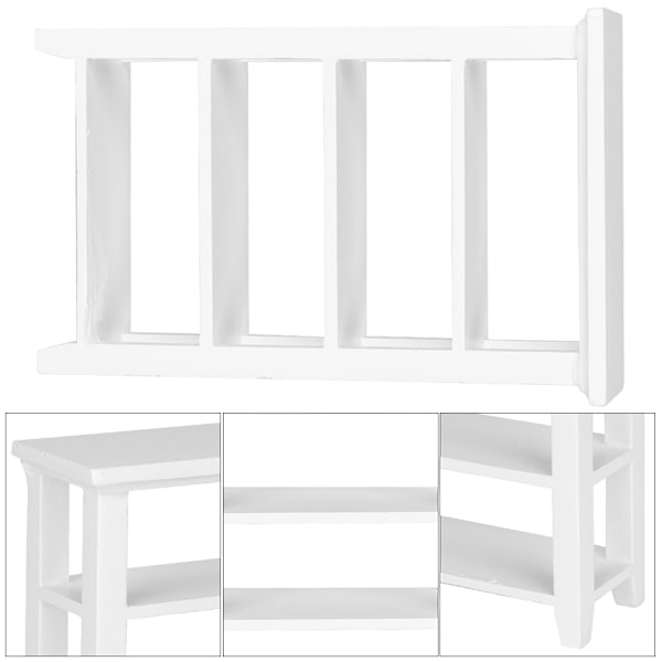 Miniature Møbelmodel Træ 4-Lags Hylde Display Rack til 1:12 Dukkehus Tilbehør