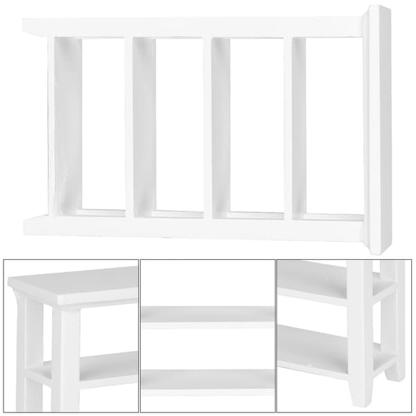 Miniatyr Möbelmodell Trä 4 Lager Hylla Display Rack för 1:12 Dockhus Tillbehör