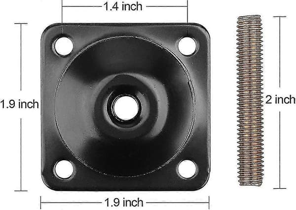 Benmonteringsplader, Møbelbenbeslag Industriel styrke T-plade Black