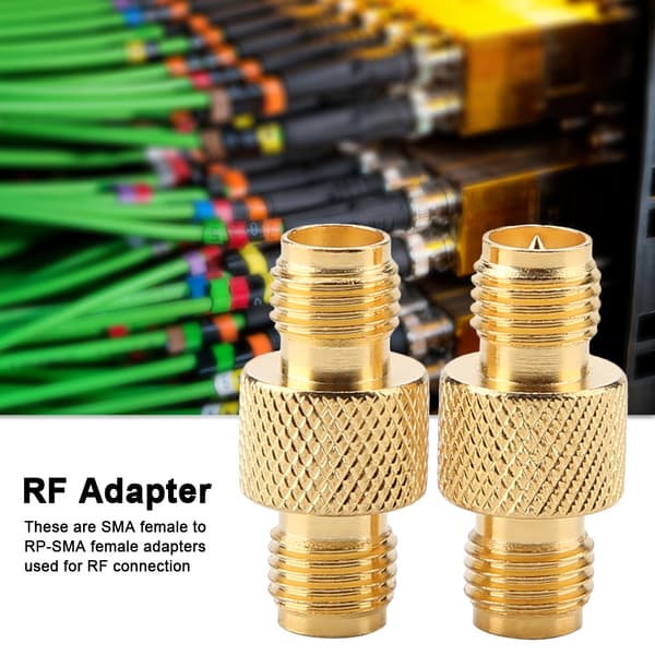 2 stk. SMA hun til RP SMA hun RF-stik koaksial adapter testkonverter
