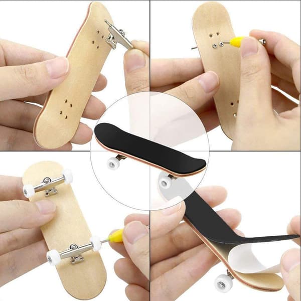 Mini Fingerboard Professionell Fingers Skateboard Lönnträ DIY Montering Skate Boarding Leksak Julklapp För Barn