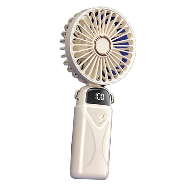 USB Genopladelig Håndholdt Ventilator 5 Justerbare Vindhastigheder Mini Bærbar Ventilator Digital Display Ventilator 800mAh