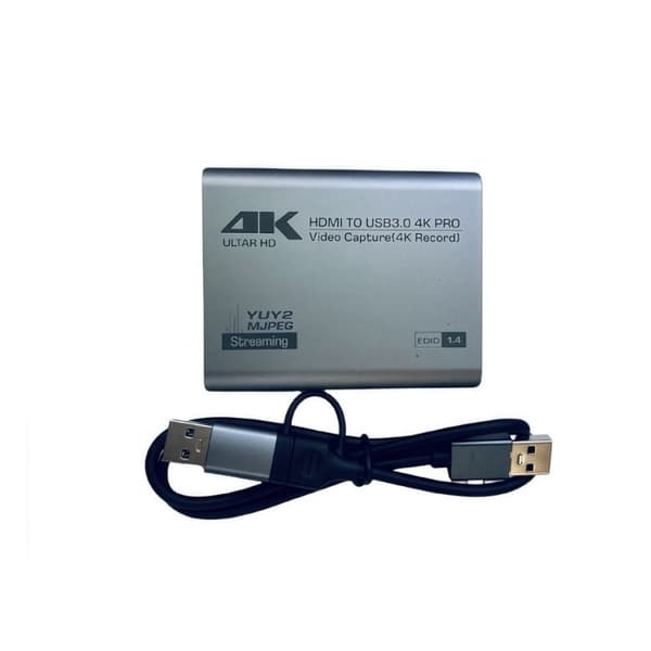 4K HDMI Video Capture Card, USB 3.0, Ljud- och videoströmningsenhet för PS5, Switch, Kamera, PC, Kompatibel med OBS