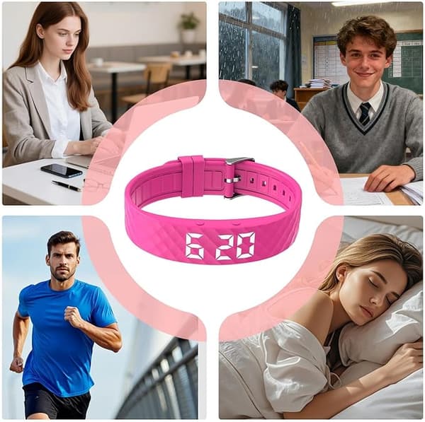 【03】Fitsleep 2025 Vibrating Alarm Band for Deep Sleep - Silent Alarm Clock Bracelet red