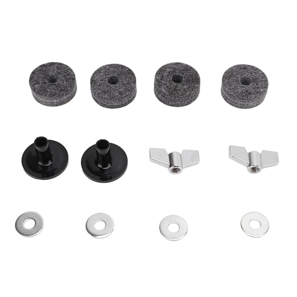 12st Cymbal Ersättningstillbehör Filtar Hylsor 4cm för Hi Hat Koppling Kopp Vingmuttrar Bricka (Grå)