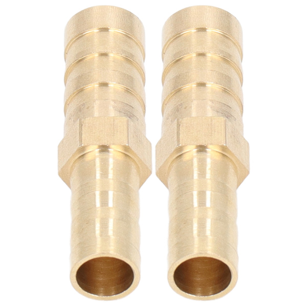 2 stk. Barbed Fitting Splicer Messing Slange Studs Reducer Hex Reducerende Studs Connector 10mm(3/8in) til 8mm(5/16in)