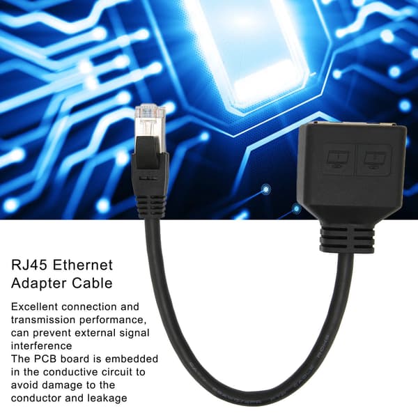 Fremragende 1 til 2 Port RJ45 Ethernet Adapter Kabel Forlænger til CAT7 Netværk