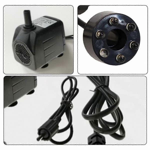 Dykpumpe med LED-lys til springvand og damme AC12V 6LED warm white light