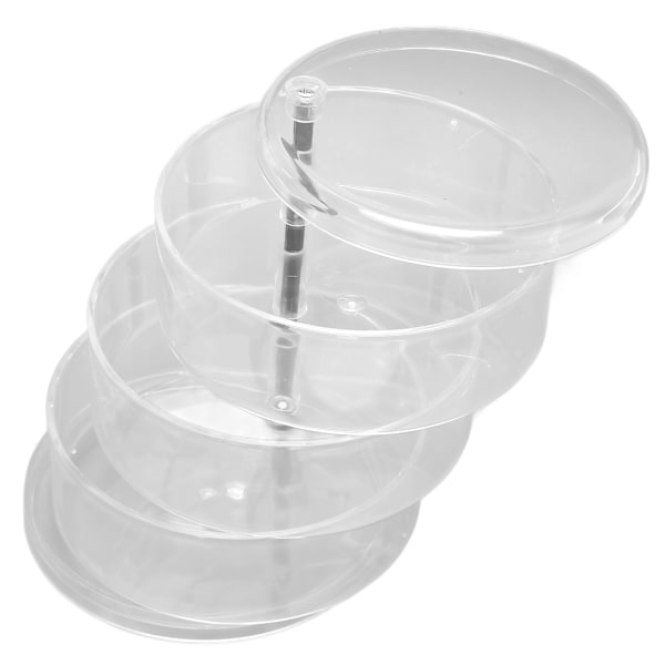 Roterande Smyckeskrin 3 Lager Transparent Plast 360 Graders Rotation Elegant Stil Örhängeshållare för Kvinnor