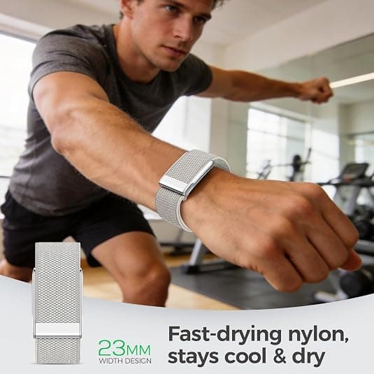 3-pack Nylon Sport Band Compatible with WHOOP 5.0/MG, One, Peak & Life – Breathable Loop Band, Comfortable Wristband, Quick-Dry Replacement Strap