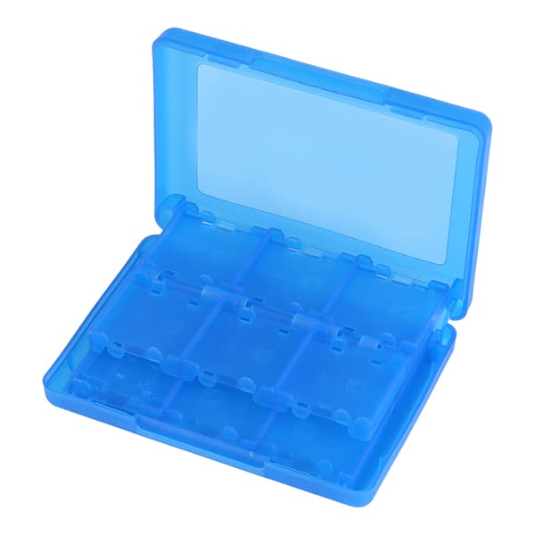 28 i 1 PP Plast Spelkortsfodral Hållare Kassett Förvaringslåda för Nintendo 3DS DSL DSI LL Blå