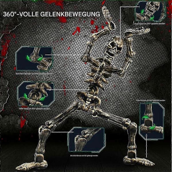 Skeletfigurlegetøj, Multiartikuleret Cool Design Bevægeligt Legetøj, Kranie Actionfigur