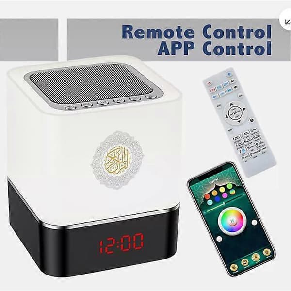 【03】7-värinen LED Koraani Älykäs Kaiutin Lampulla Sovellus Bluetooth-ohjaus, Kello, Azan-asetus, CJY