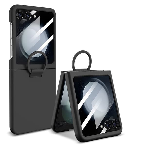 【03】Samsung Z Flip6/FLIP7 FE Telefoncover, Foldbart Telefoncover, Sort