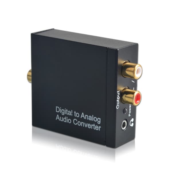 Digital til Analog lydkonverter, Toslink og Koaksial til RCA L/R og 3,5 mm AUX D/A konverter