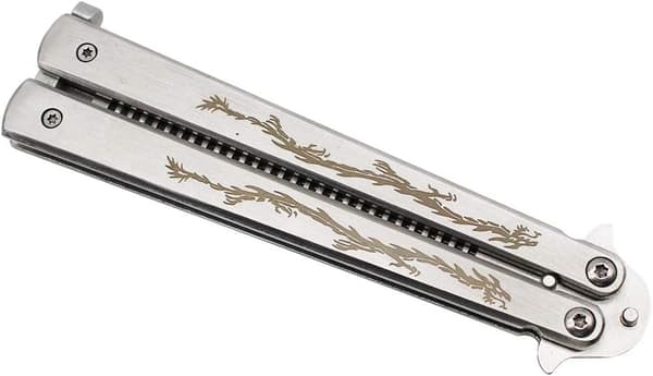 【03】Sommerfuglekam i rustfrit stål, foldbar kam, Balisong metal Co DXGHC