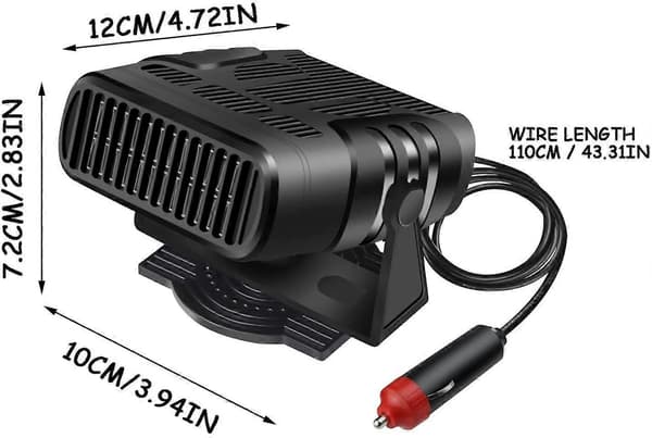Bilvarmer Afrimningsvarmer 12V 120W/24V 200W Bærbar Forrudeblæser