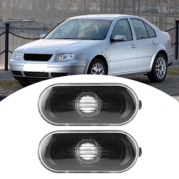 2 stk. Sideblinklys til bil med sort lampeafdækning, passer til Bora/Golf 4/MK4