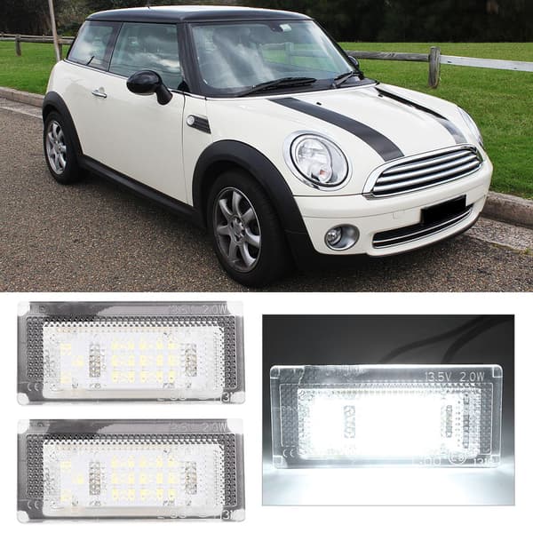 1 par 12V 18 SMD LED nummerpladelygter, passer til Mini Cooper S R53 2001-2006