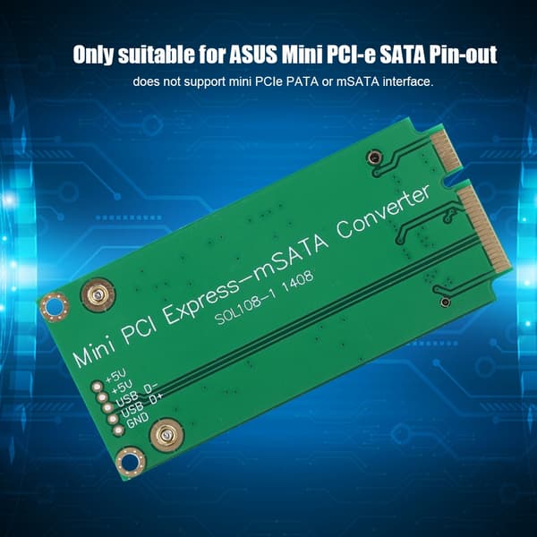 mSATA SSD till SATA Mini PCIE SSD Riser-kort Adapter Konverterare för ASUS Laptop