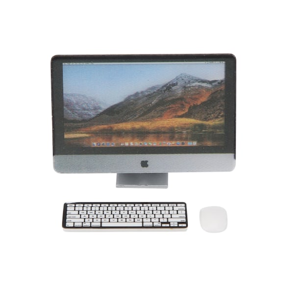 1:12 Miniatur Computer Sæt Skærm Tastatur Mus Simulation Dukkehus Tilbehør Computersæt