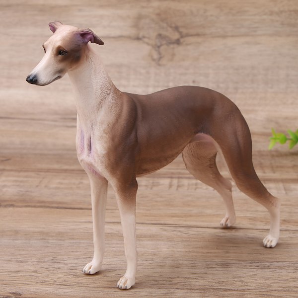 Simulerings Brun Greyhound Model Ornamenter Skrivebordsdekoration Børnelegetøjsgave