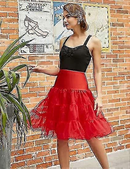 50'er underkjole Rockabilly kjole Crinoline Tutu underkjoler til kvinder - Snngv Red M