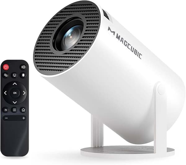 【03】2026 HY300 Pro Smart Android 14 HD-projektor med apps, WiFi og Bluetooth Hvid white