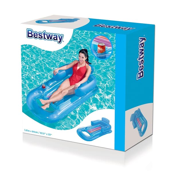 Uppblåsbar madrass, fåtölj, solstol 161 x 84 cm Bestway 43028 silver