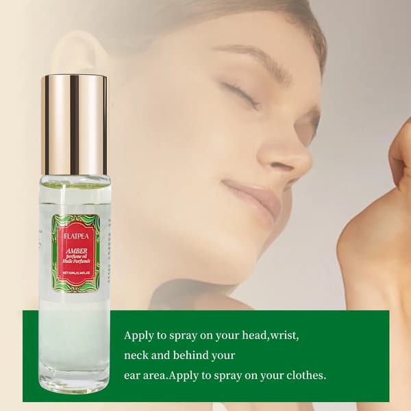 Vanilje Rav Æterisk Olie Parfume — Alkoholfri, Langvarig Duft — 10 ml Bærbar Roll-On