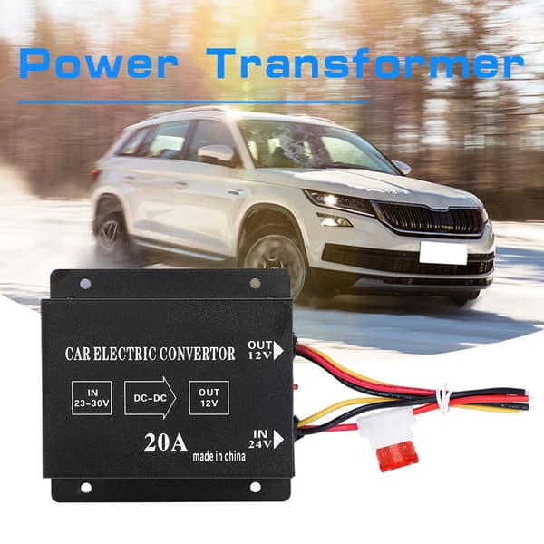 Bil Lastbil 20A 240W DC 24V till 12V Strömomvandlare Elektrisk Spänningsreducerare Nedtransformator