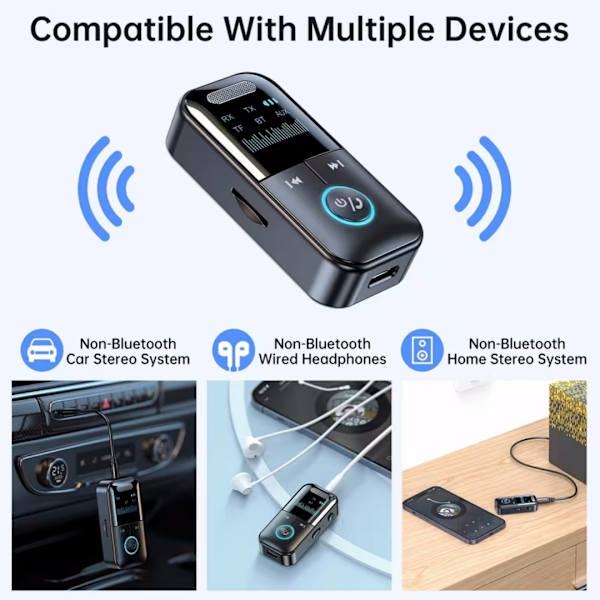 Bluetooth 5.4 Audio Transmitter Modtager, 4-i-1 Trådløs Transmitter Adapter, 5.4 Trådløs Audio Adapter