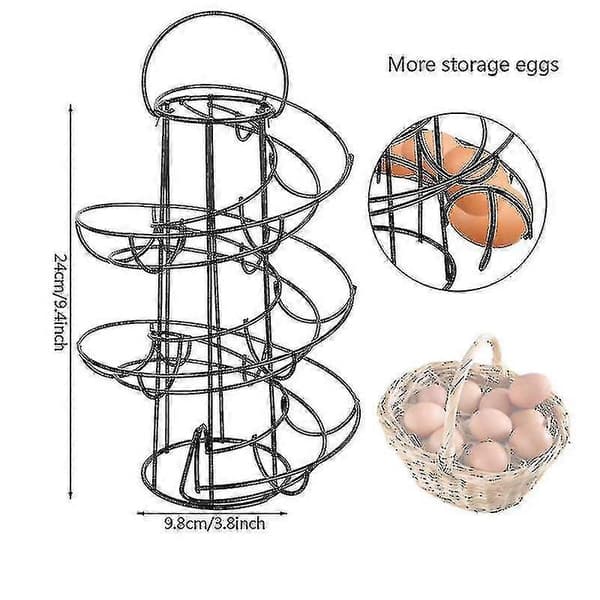 Bärbart kök kreativt spiraläggställ multifunktionellt förvaringsställ för ägglåda äggförvaring