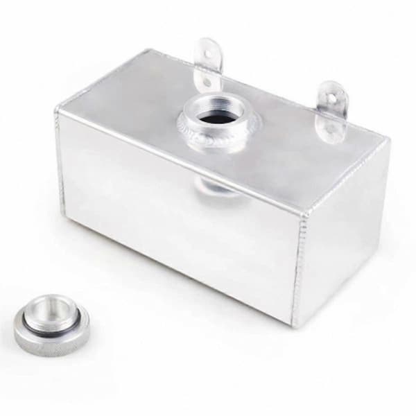 Universal 2L aluminium intercoolerbeholder til bilrudevaskersystem poleret finish Silver
