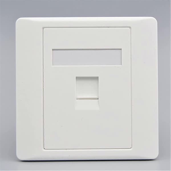 Hun til Hun CAT6 Gigabit Dobbelt Pass Netværksvægstik RJ45 LAN Internet Frontplade Lige Strømstik, 86x86mm (LAN x 1)