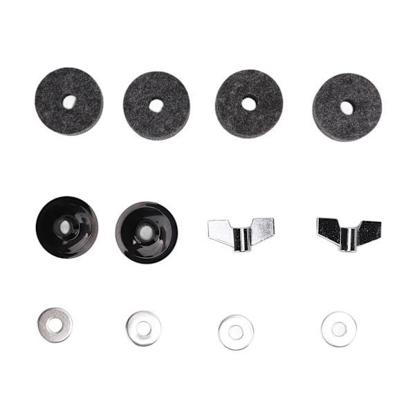 12st Cymbal Ersättningstillbehör Filtar Hylsor 4cm för Hi Hat Koppling Kopp Vingmuttrar Bricka (Grå)
