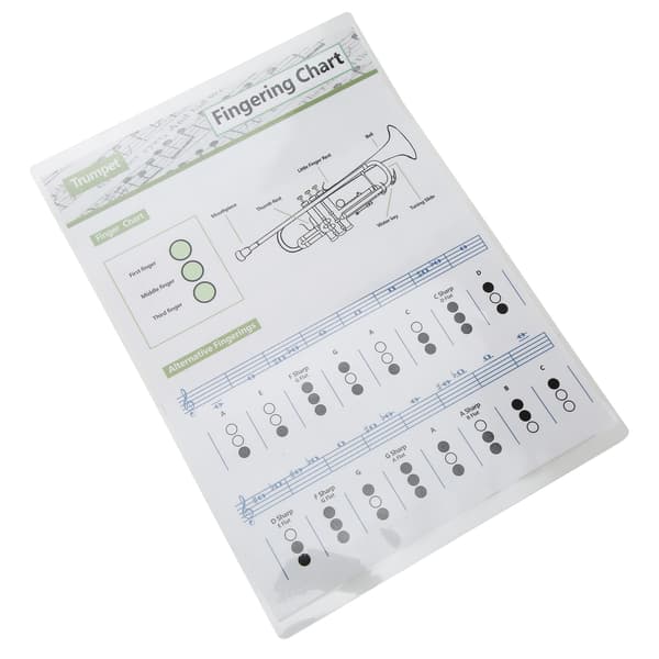 Trompet Akkorddiagram Fingersætning Note Musikinstrument Reference Guide til Hjemmeundervisning Lille