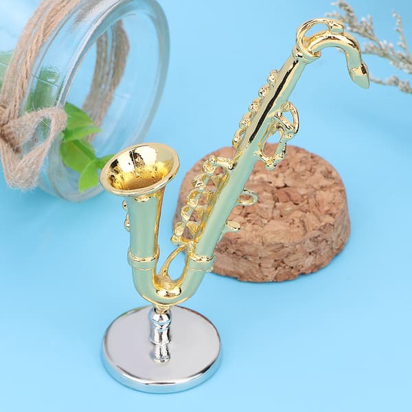 1:12 Dukkehus Mini Legering Saxofon Musikinstrument Dekoration Tilbehør Børnelegetøj
