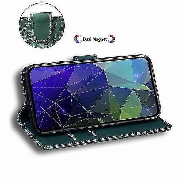 Lompakkokotelo tiikerikuvioidulla nahalla Galaxy A26 5G:lle Green